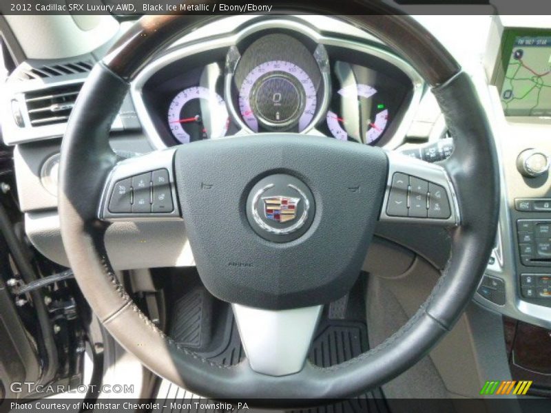 Black Ice Metallic / Ebony/Ebony 2012 Cadillac SRX Luxury AWD