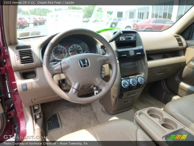 Chianti Red Pearl / Saddle 2003 Honda CR-V LX