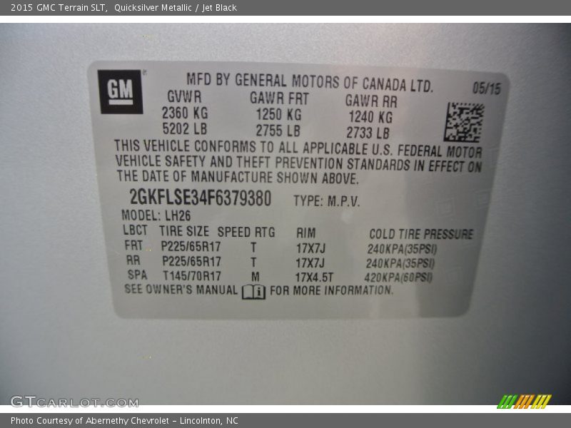 Quicksilver Metallic / Jet Black 2015 GMC Terrain SLT
