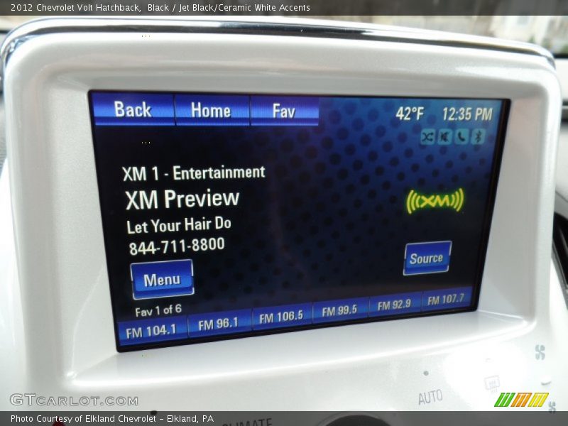Black / Jet Black/Ceramic White Accents 2012 Chevrolet Volt Hatchback