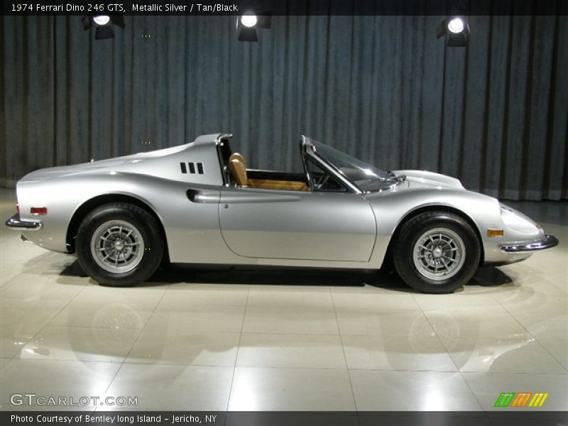 1974 Dino GTS, Metallic Silver / Tan/Black, Profile - 1974 Ferrari Dino 246 GTS