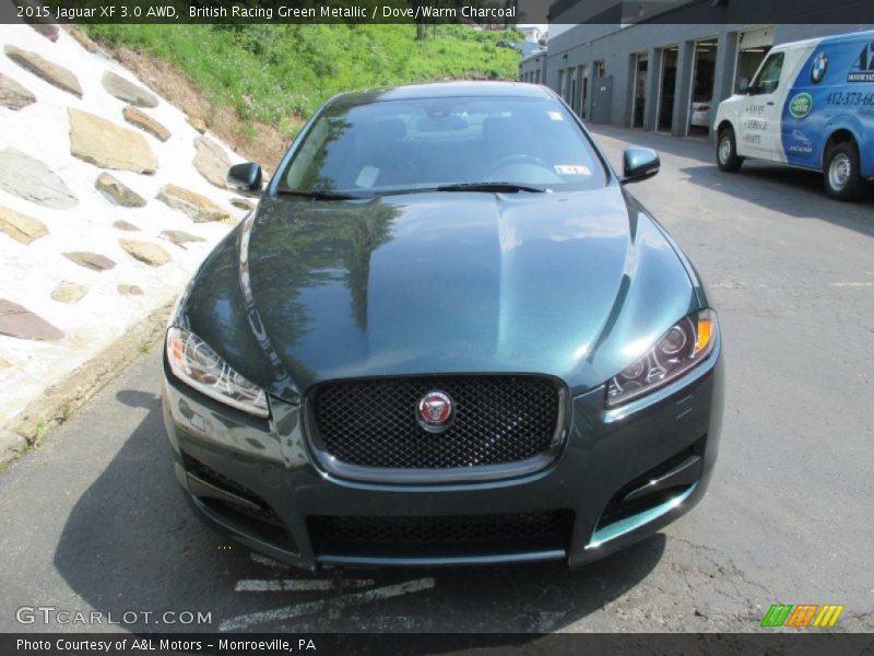 British Racing Green Metallic / Dove/Warm Charcoal 2015 Jaguar XF 3.0 AWD