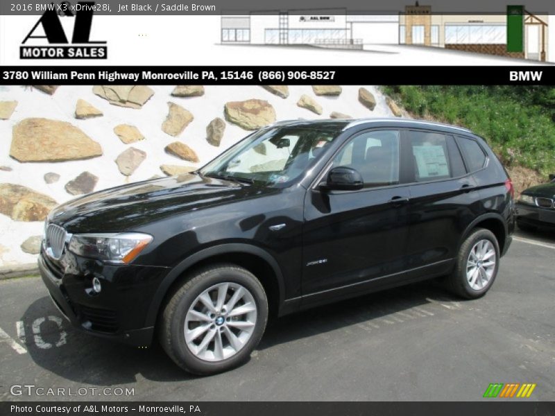 Jet Black / Saddle Brown 2016 BMW X3 xDrive28i