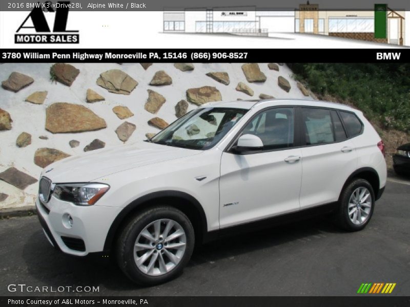 Alpine White / Black 2016 BMW X3 xDrive28i