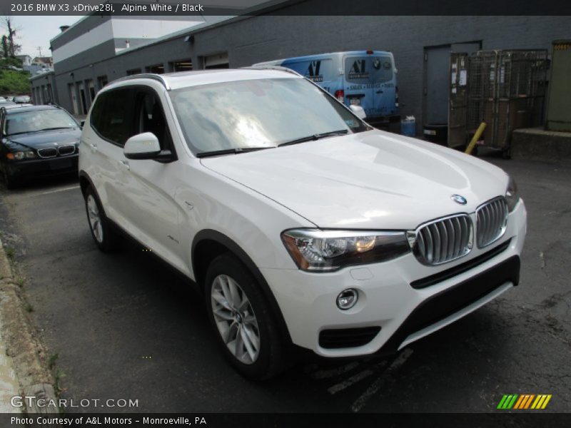 Alpine White / Black 2016 BMW X3 xDrive28i