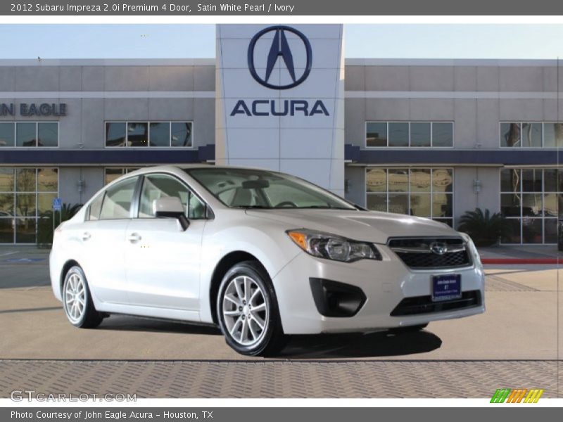 Satin White Pearl / Ivory 2012 Subaru Impreza 2.0i Premium 4 Door