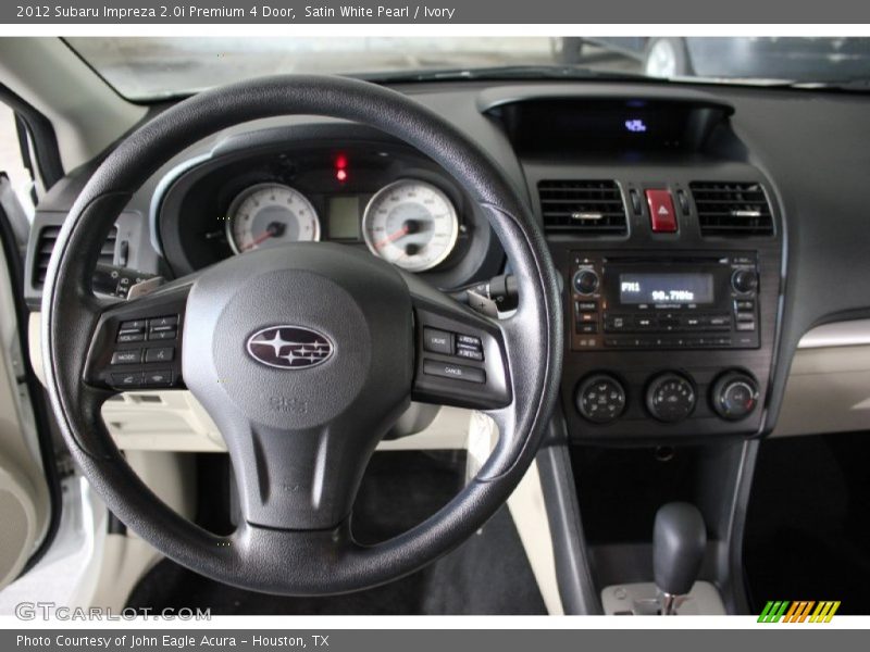 Satin White Pearl / Ivory 2012 Subaru Impreza 2.0i Premium 4 Door