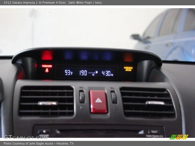 Satin White Pearl / Ivory 2012 Subaru Impreza 2.0i Premium 4 Door