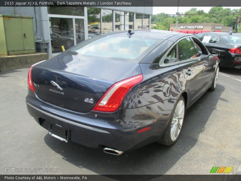 Dark Sapphire Metallic / London Tan/Navy 2015 Jaguar XJ XJL Portfolio