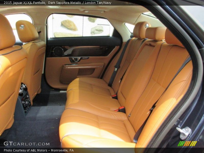 Dark Sapphire Metallic / London Tan/Navy 2015 Jaguar XJ XJL Portfolio