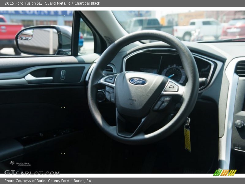 Guard Metallic / Charcoal Black 2015 Ford Fusion SE