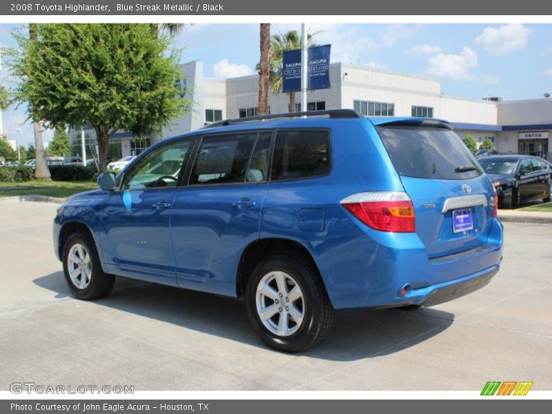 Blue Streak Metallic / Black 2008 Toyota Highlander