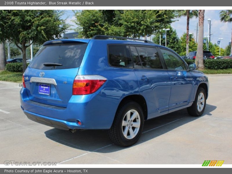 Blue Streak Metallic / Black 2008 Toyota Highlander
