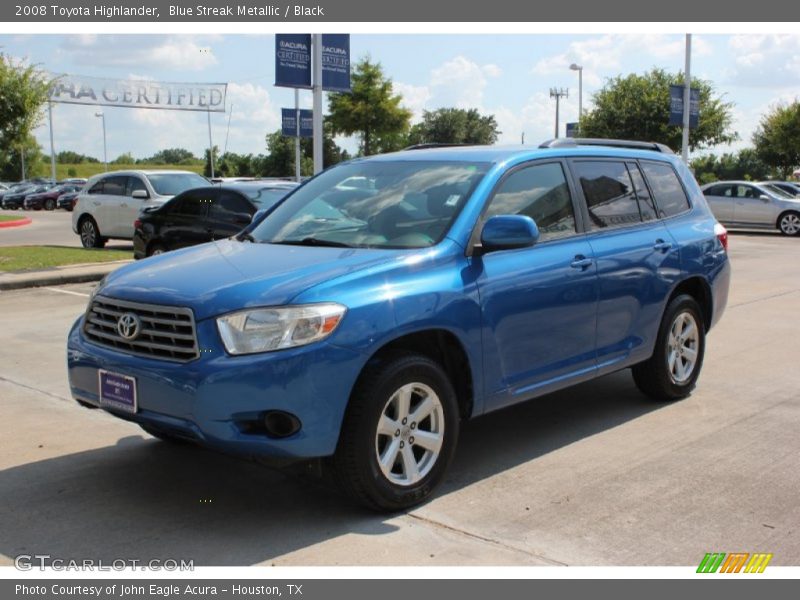 Blue Streak Metallic / Black 2008 Toyota Highlander