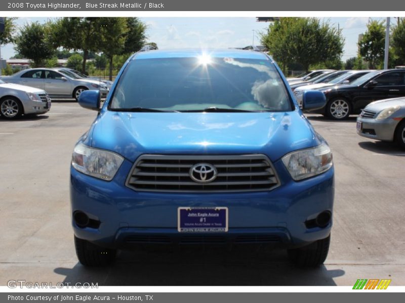 Blue Streak Metallic / Black 2008 Toyota Highlander