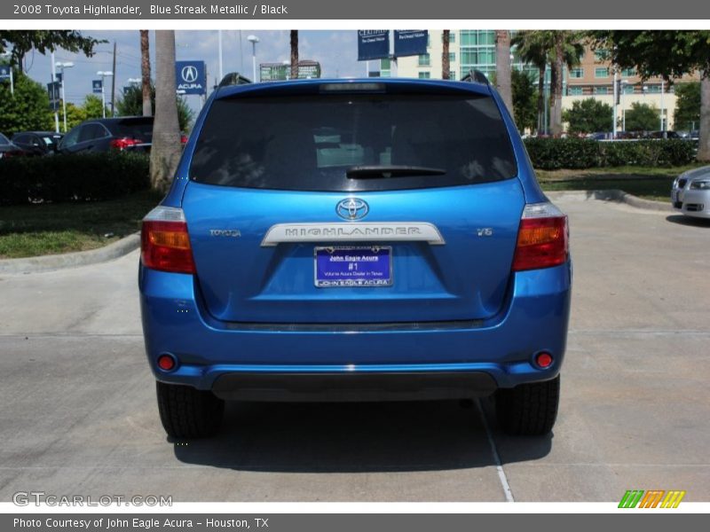 Blue Streak Metallic / Black 2008 Toyota Highlander