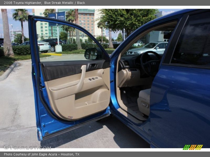 Blue Streak Metallic / Black 2008 Toyota Highlander