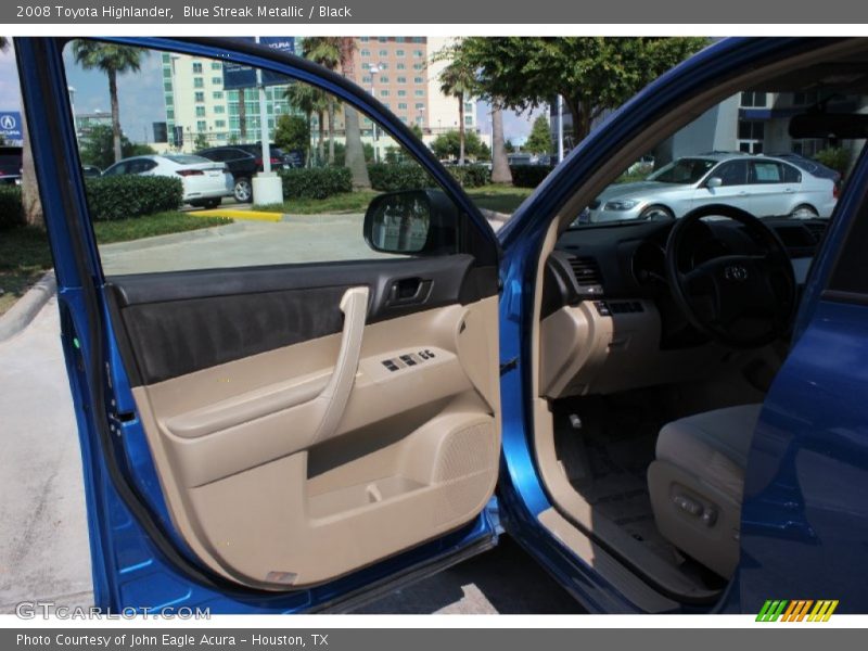 Blue Streak Metallic / Black 2008 Toyota Highlander