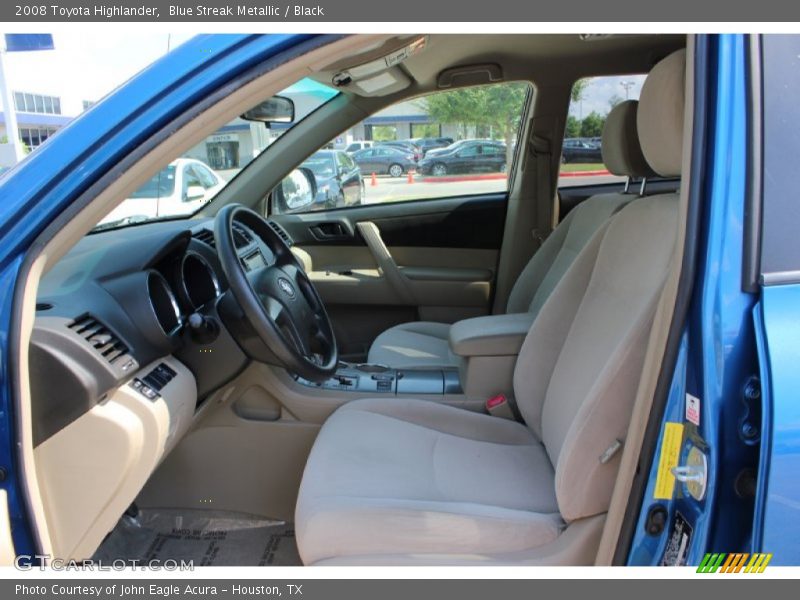 Blue Streak Metallic / Black 2008 Toyota Highlander
