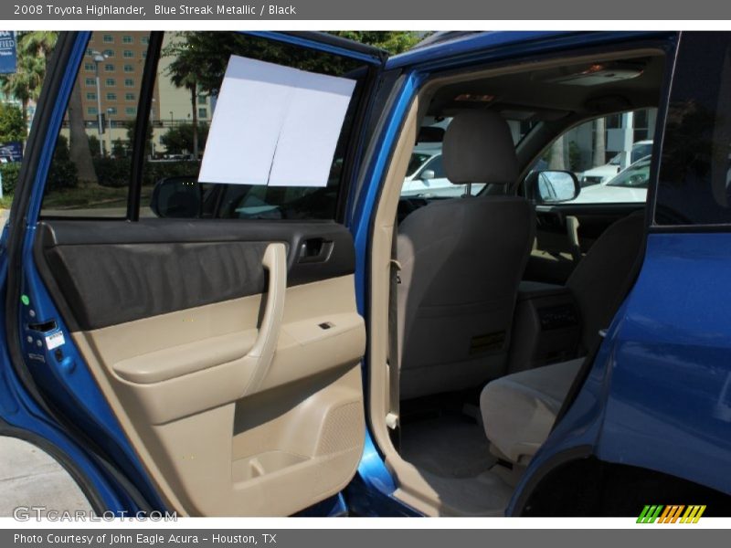 Blue Streak Metallic / Black 2008 Toyota Highlander