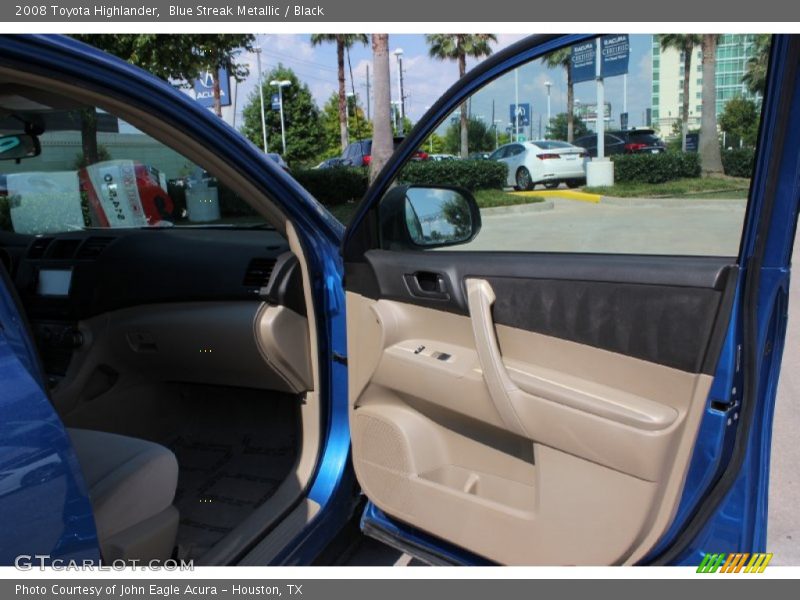 Blue Streak Metallic / Black 2008 Toyota Highlander