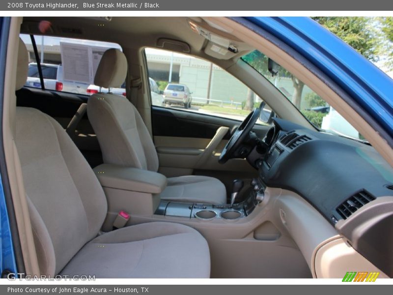Blue Streak Metallic / Black 2008 Toyota Highlander