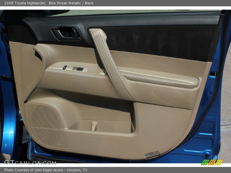 Blue Streak Metallic / Black 2008 Toyota Highlander