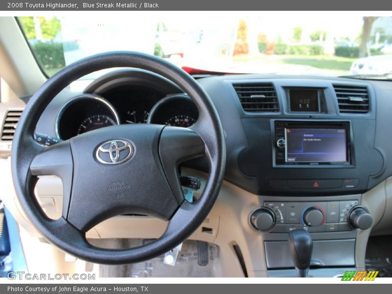 Blue Streak Metallic / Black 2008 Toyota Highlander