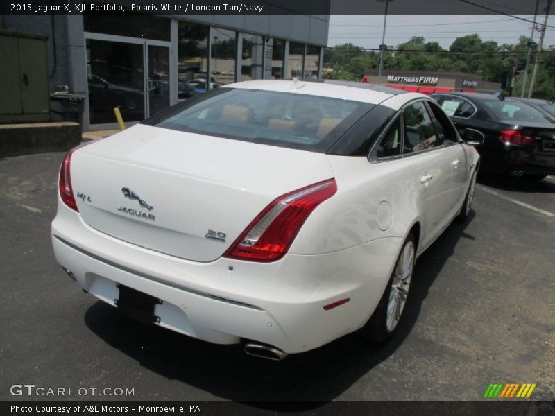 Polaris White / London Tan/Navy 2015 Jaguar XJ XJL Portfolio
