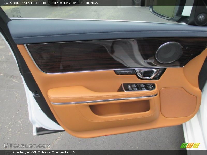 Polaris White / London Tan/Navy 2015 Jaguar XJ XJL Portfolio