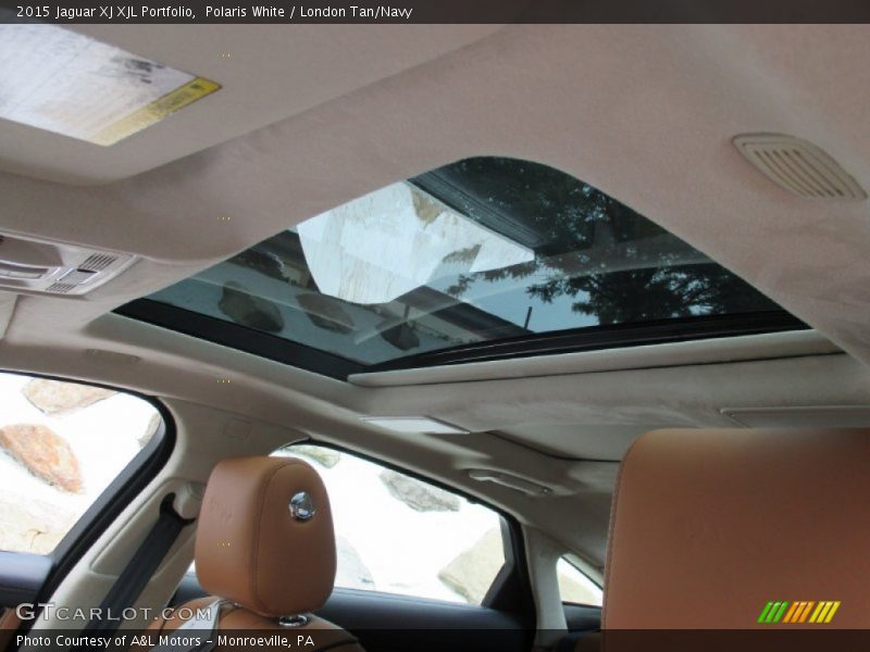 Polaris White / London Tan/Navy 2015 Jaguar XJ XJL Portfolio
