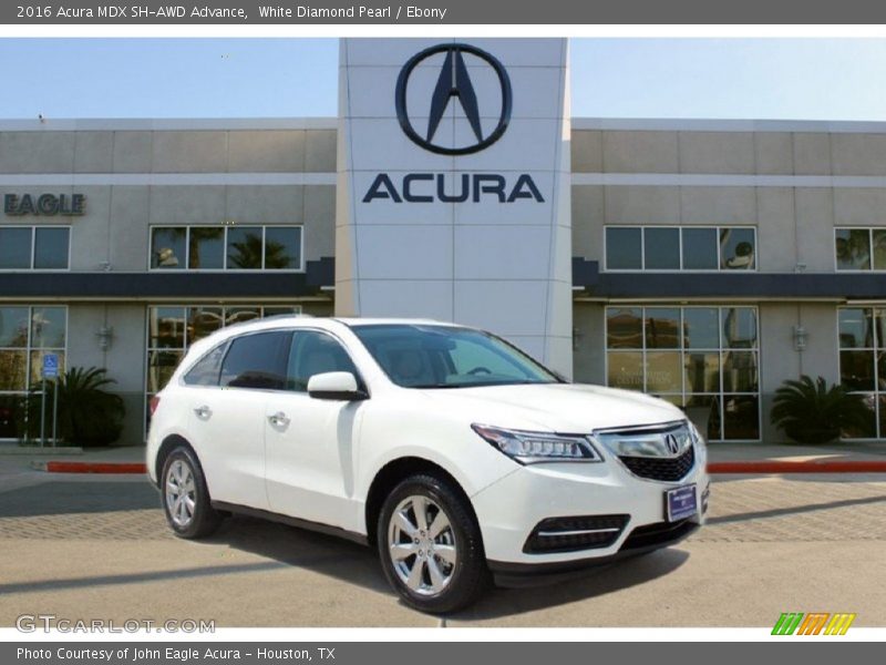 White Diamond Pearl / Ebony 2016 Acura MDX SH-AWD Advance