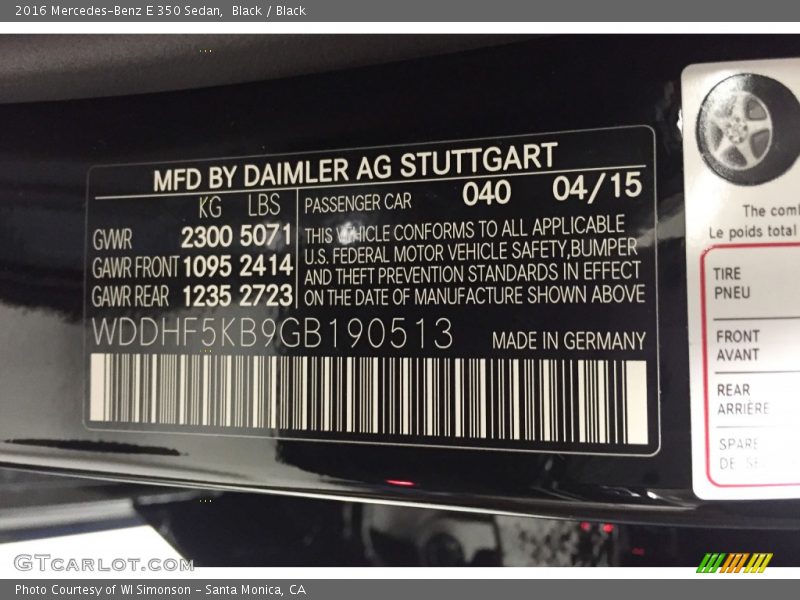 Black / Black 2016 Mercedes-Benz E 350 Sedan