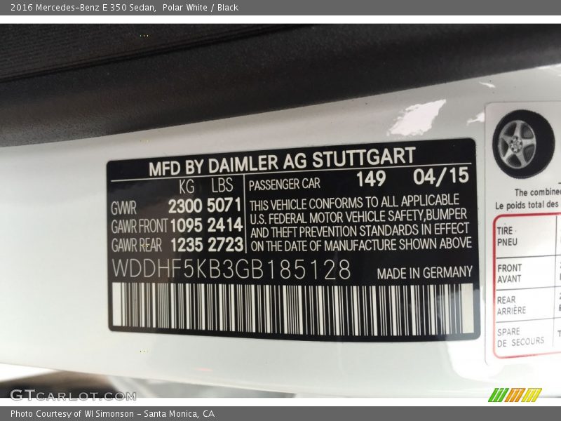 Polar White / Black 2016 Mercedes-Benz E 350 Sedan