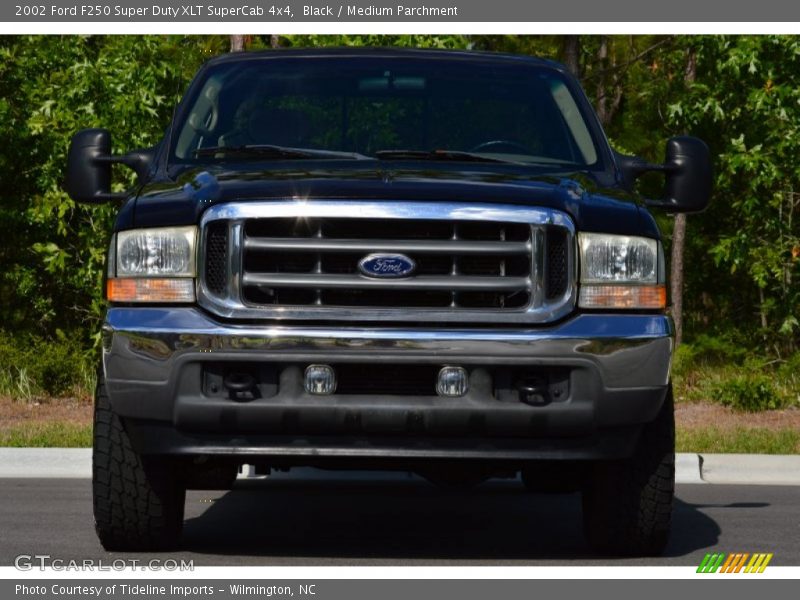 Black / Medium Parchment 2002 Ford F250 Super Duty XLT SuperCab 4x4
