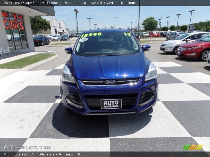 Deep Impact Blue Metallic / Medium Light Stone 2013 Ford Escape SEL 1.6L EcoBoost