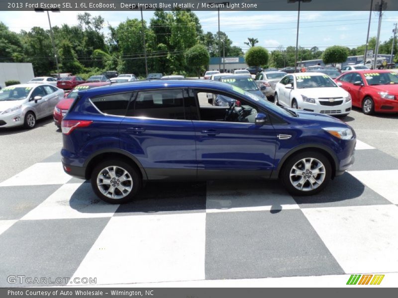 Deep Impact Blue Metallic / Medium Light Stone 2013 Ford Escape SEL 1.6L EcoBoost