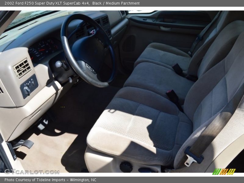 Black / Medium Parchment 2002 Ford F250 Super Duty XLT SuperCab 4x4