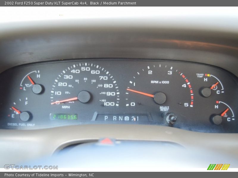 Black / Medium Parchment 2002 Ford F250 Super Duty XLT SuperCab 4x4
