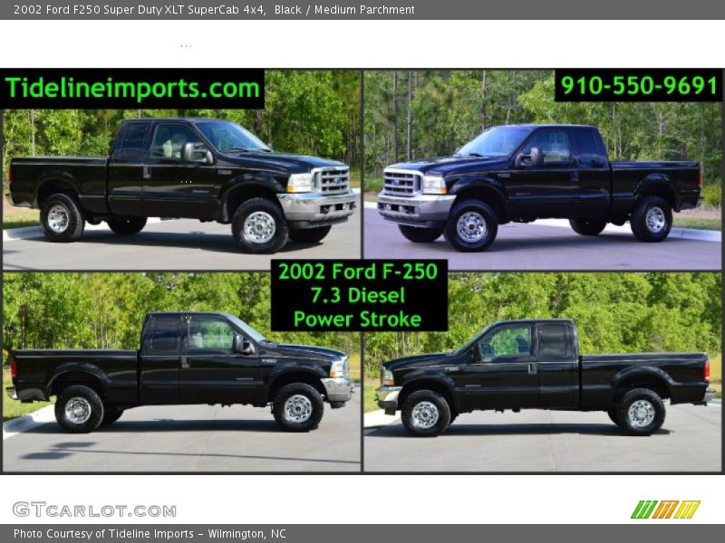 Black / Medium Parchment 2002 Ford F250 Super Duty XLT SuperCab 4x4