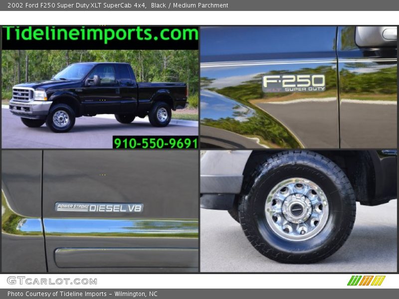 Black / Medium Parchment 2002 Ford F250 Super Duty XLT SuperCab 4x4