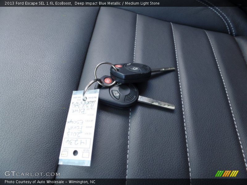 Deep Impact Blue Metallic / Medium Light Stone 2013 Ford Escape SEL 1.6L EcoBoost