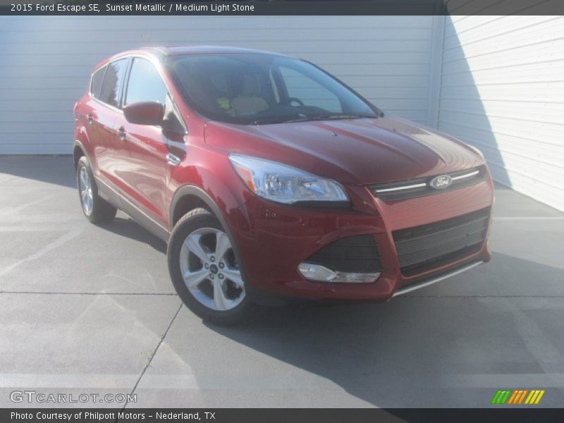 Sunset Metallic / Medium Light Stone 2015 Ford Escape SE