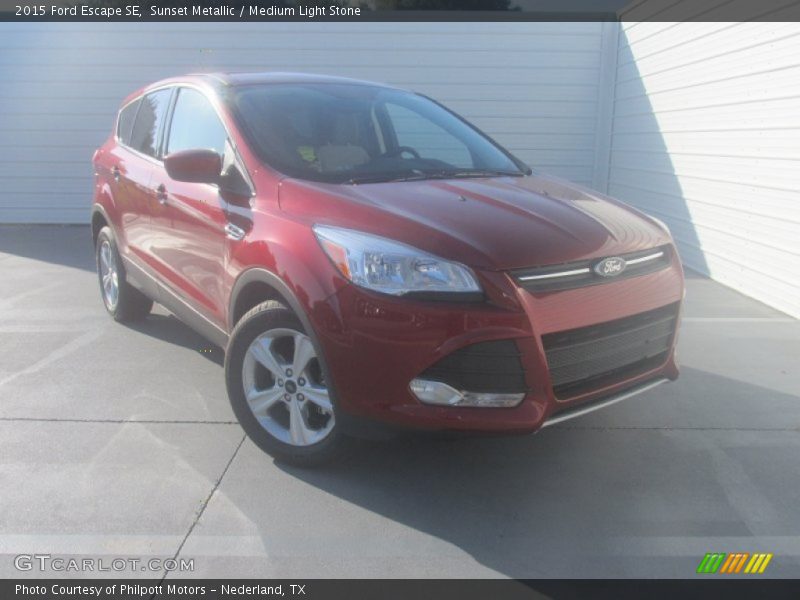 Sunset Metallic / Medium Light Stone 2015 Ford Escape SE