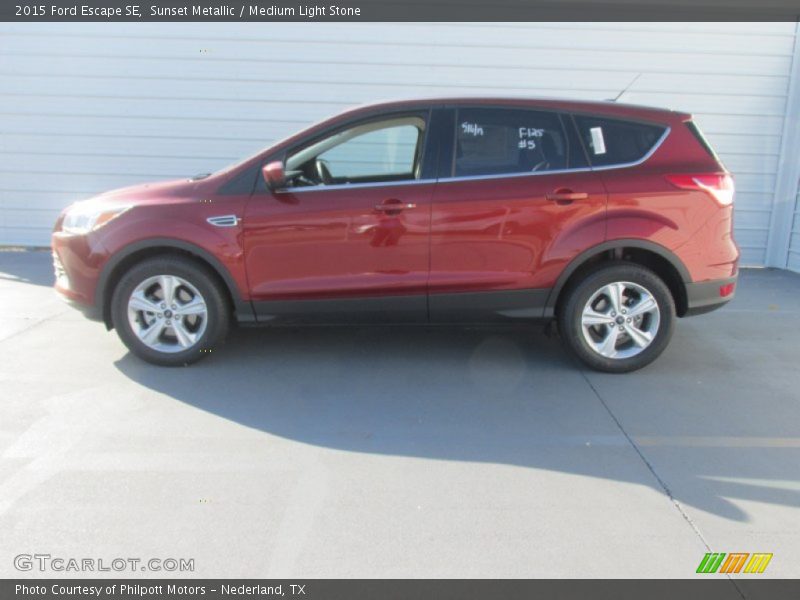 Sunset Metallic / Medium Light Stone 2015 Ford Escape SE