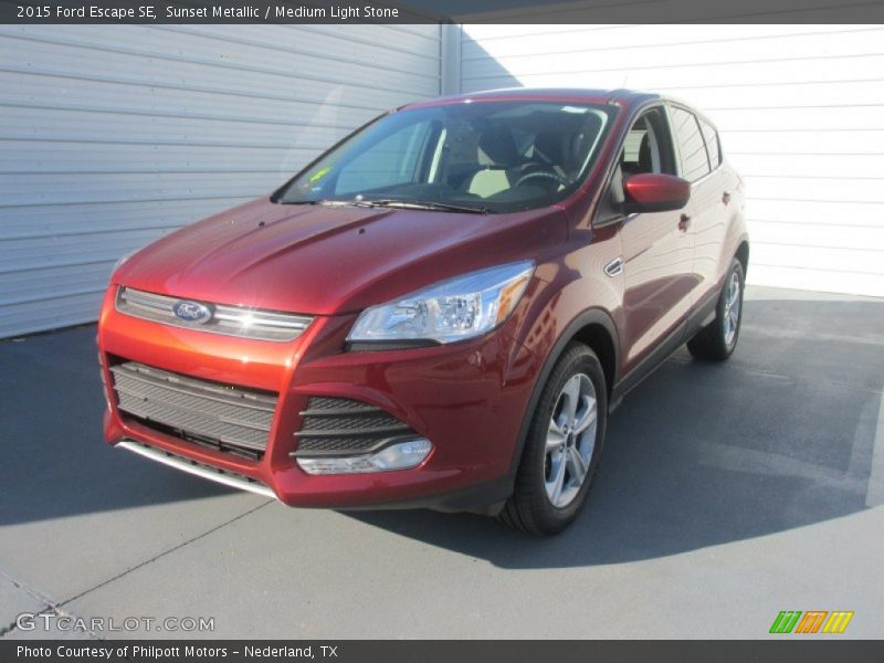 Sunset Metallic / Medium Light Stone 2015 Ford Escape SE