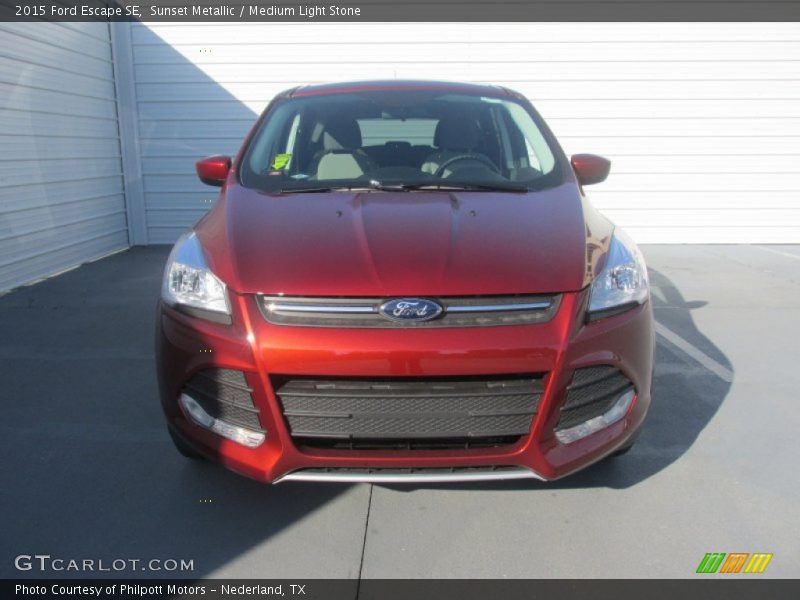 Sunset Metallic / Medium Light Stone 2015 Ford Escape SE