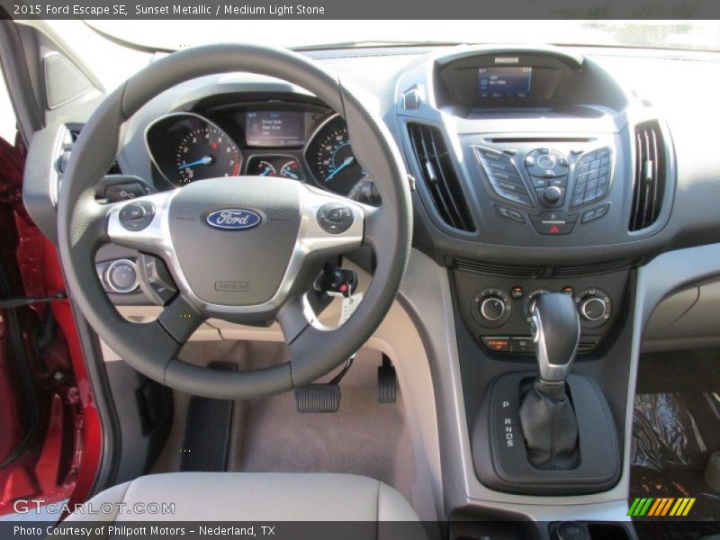 Sunset Metallic / Medium Light Stone 2015 Ford Escape SE