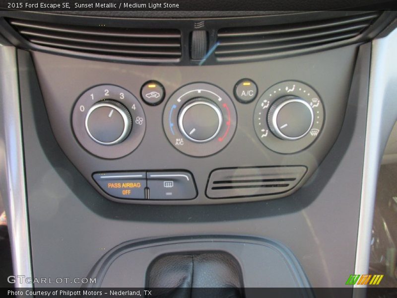 Sunset Metallic / Medium Light Stone 2015 Ford Escape SE