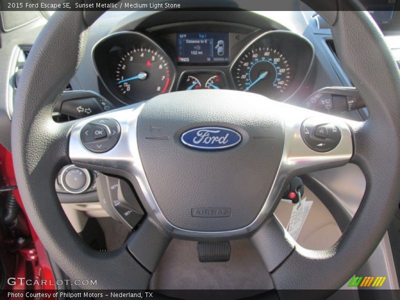 Sunset Metallic / Medium Light Stone 2015 Ford Escape SE